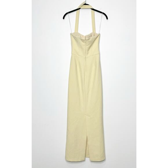 House of CB Mia Ecru Halter Maxi Dress Cream Size Small - Picture 9 of 14